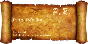 Putz Réka névjegykártya